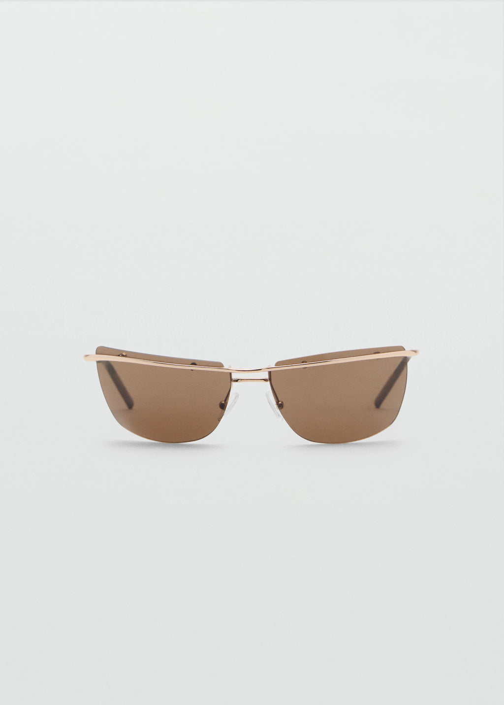 Frameless Sunglasses With Metal Temples Gold