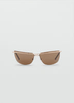 Frameless Sunglasses With Metal Temples Gold