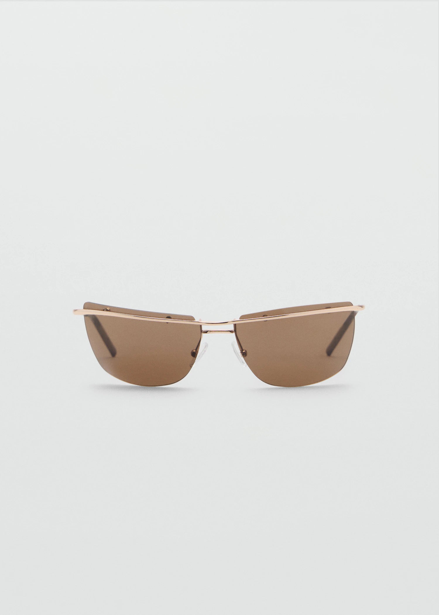 Frameless Sunglasses With Metal Temples Gold