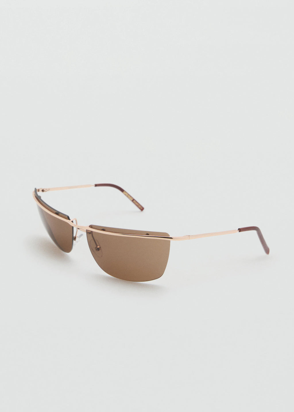 Frameless Sunglasses With Metal Temples Gold
