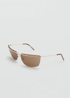 Frameless Sunglasses With Metal Temples Gold