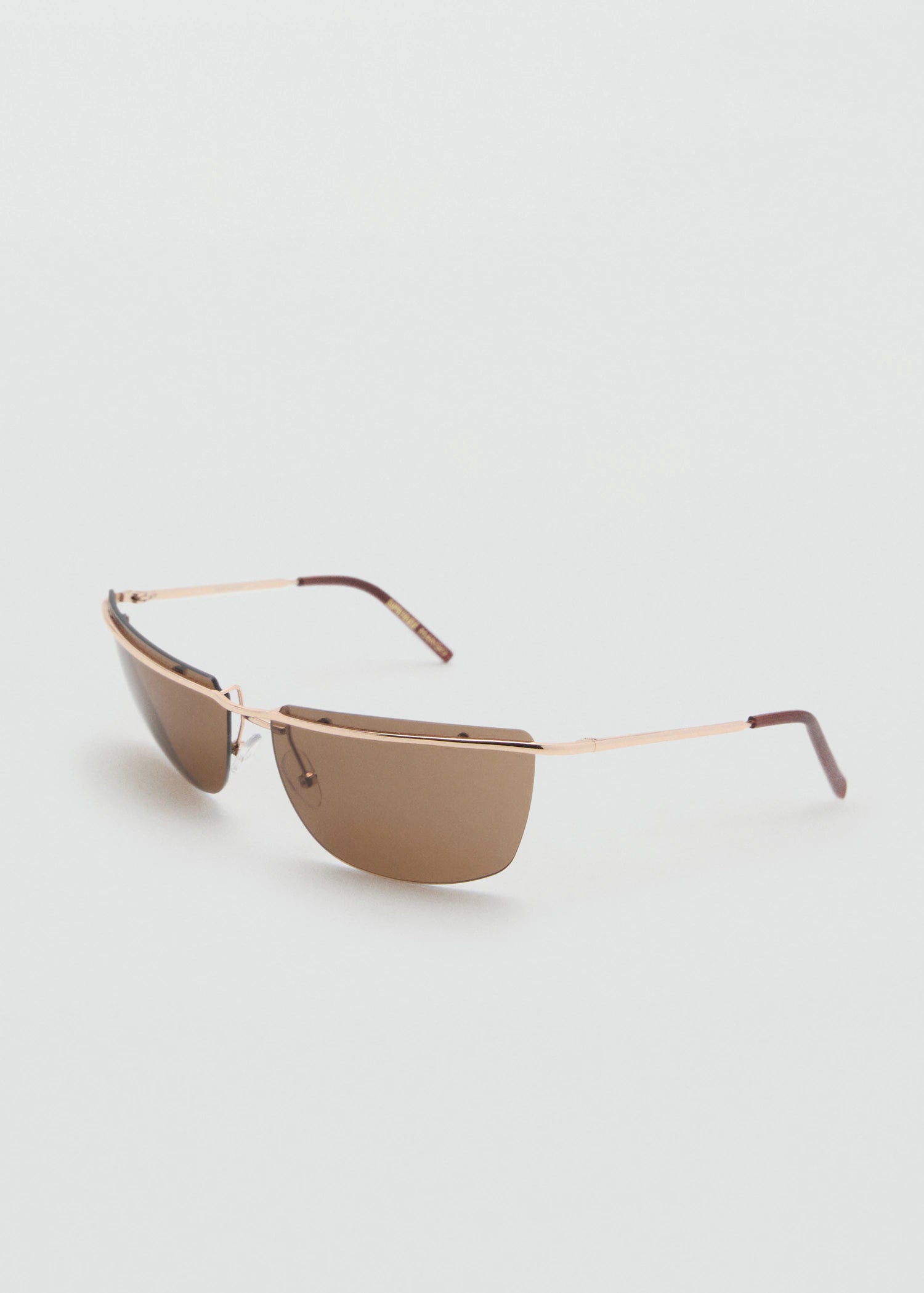Frameless Sunglasses With Metal Temples Gold
