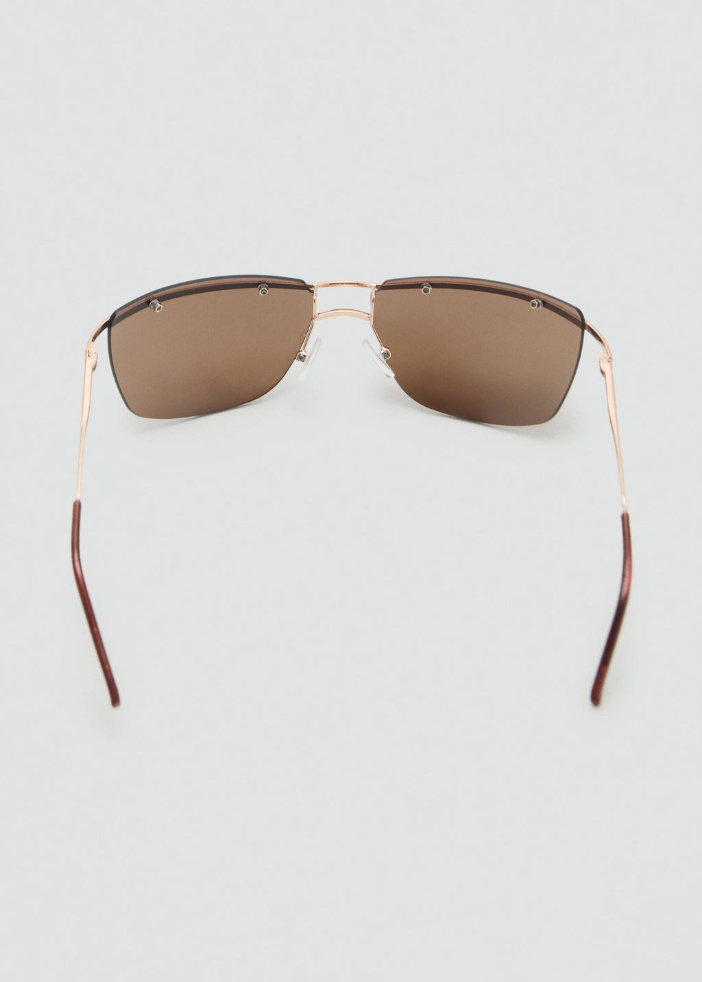 Frameless Sunglasses With Metal Temples Gold