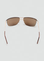 Frameless Sunglasses With Metal Temples Gold