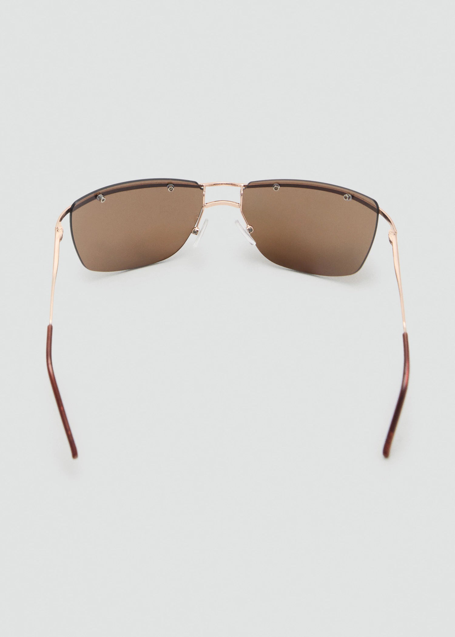 Frameless Sunglasses With Metal Temples Gold