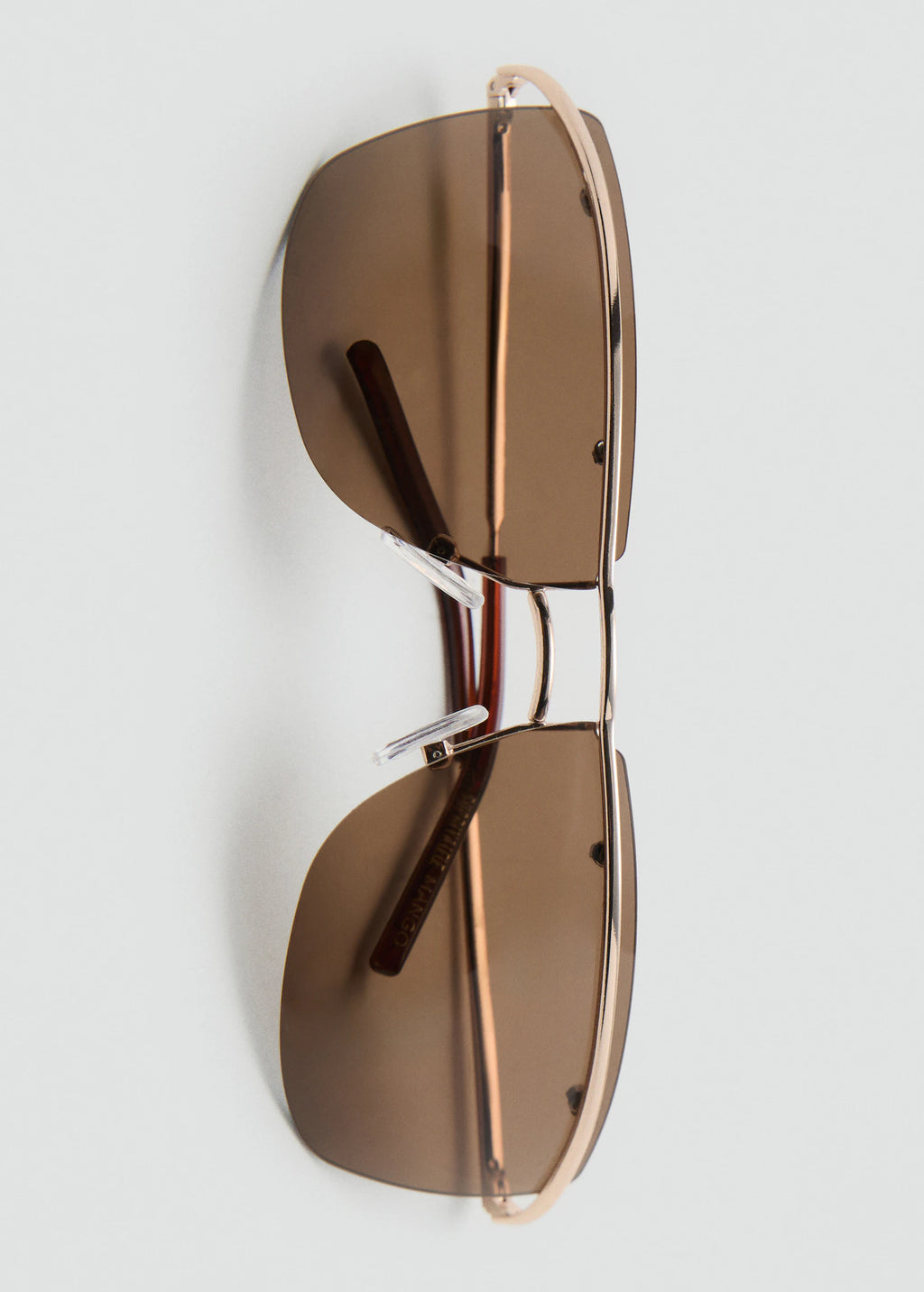 Frameless Sunglasses With Metal Temples Gold