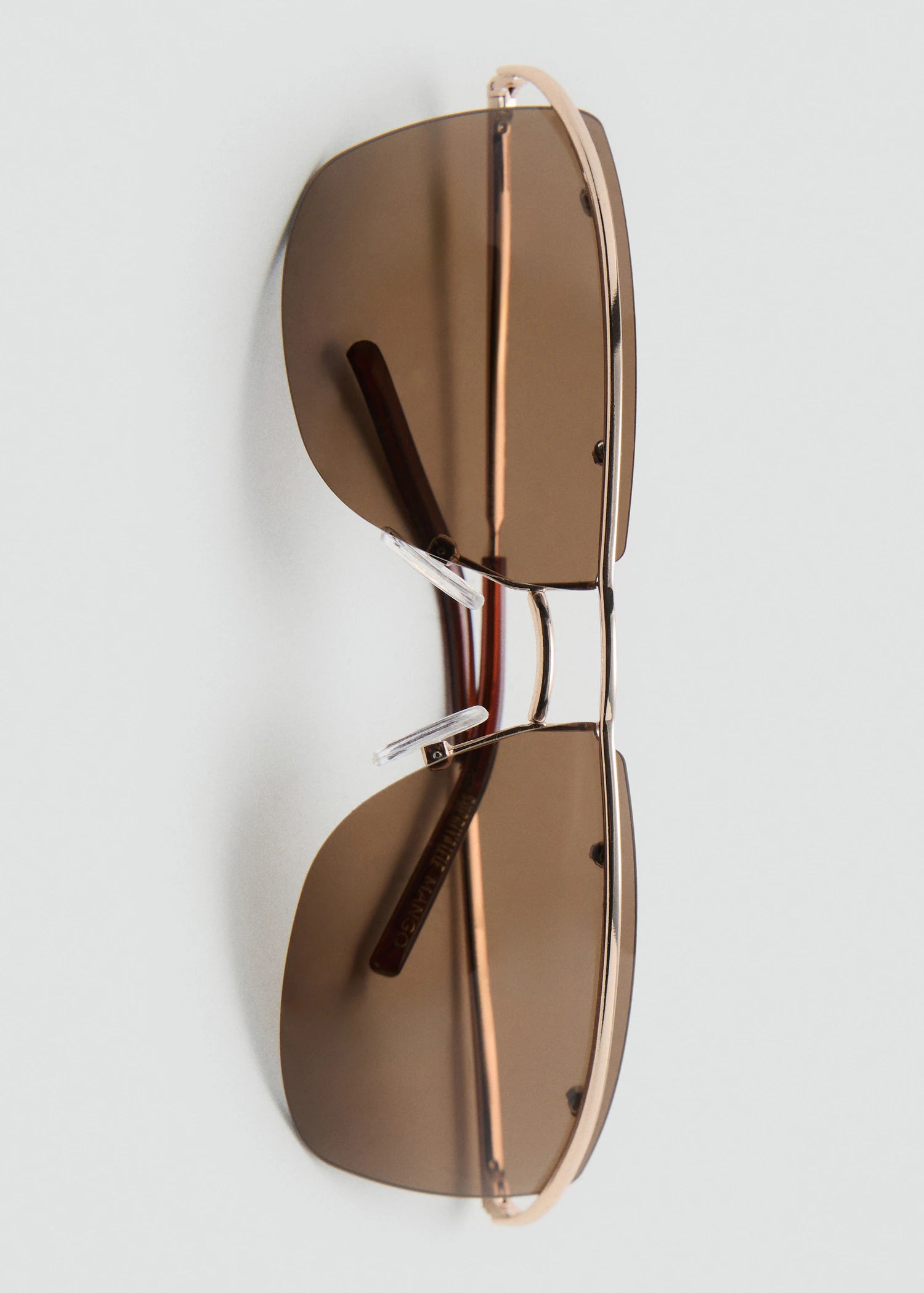 Frameless Sunglasses With Metal Temples Gold