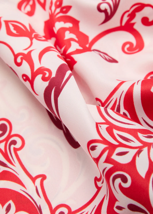 Flowers Printed Scarf Red