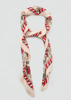 Flowers Printed Scarf Ecru