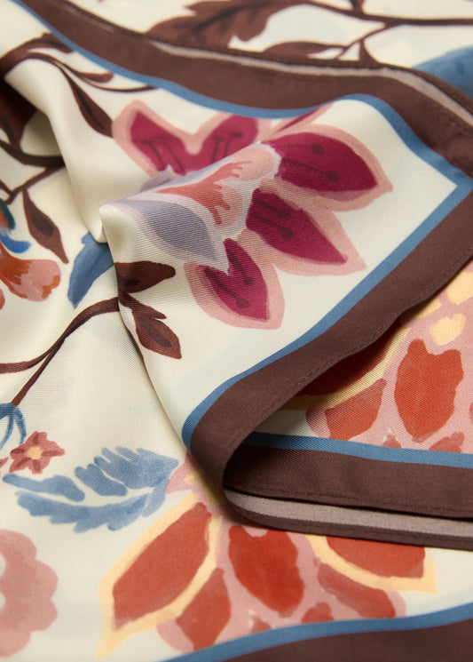 Floral Print Scarf Chocolate