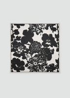 Floral Print Satin Scarf Black