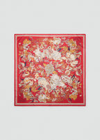Floral Satin Scarf Red