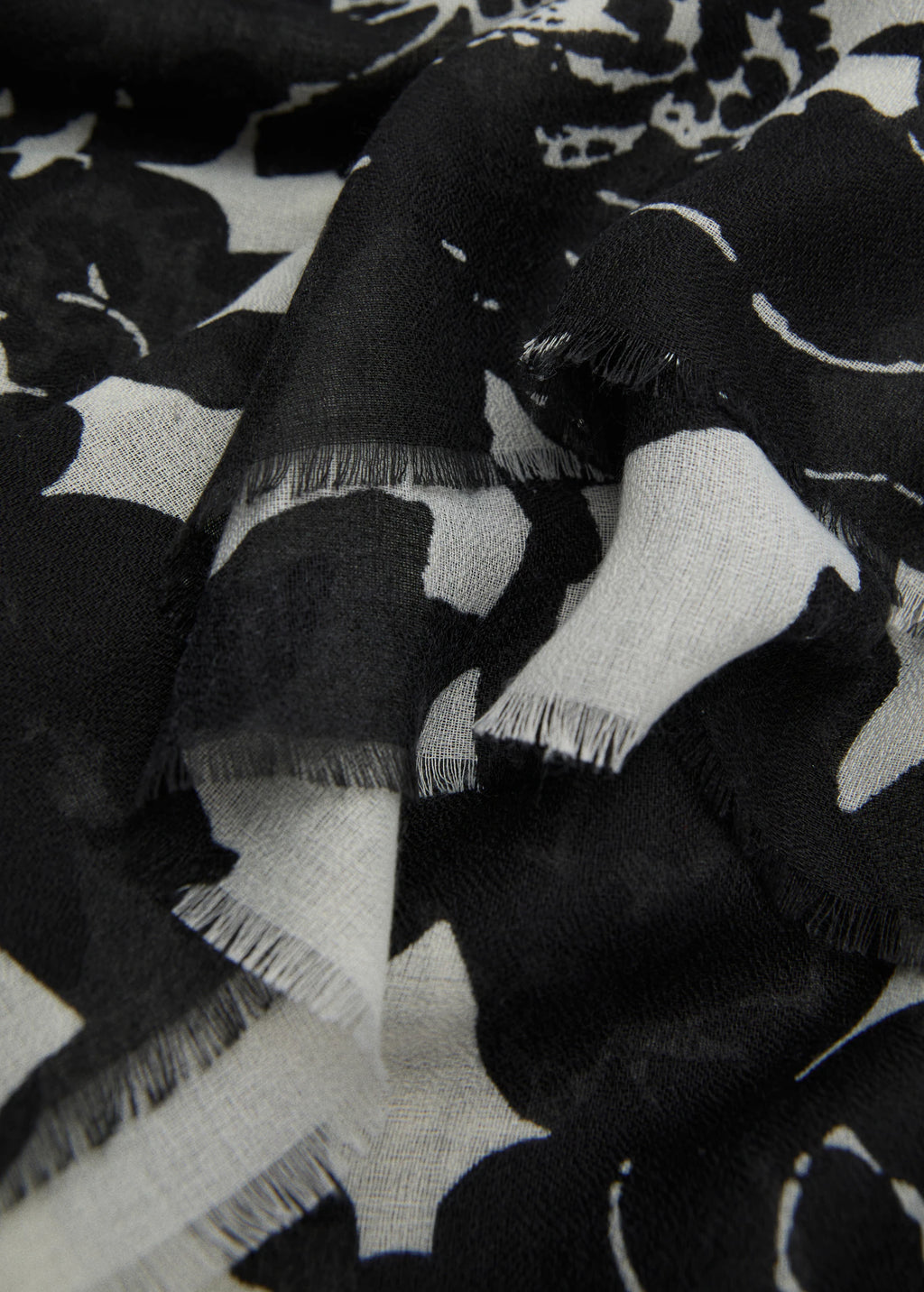 Floral Print Scarf Black