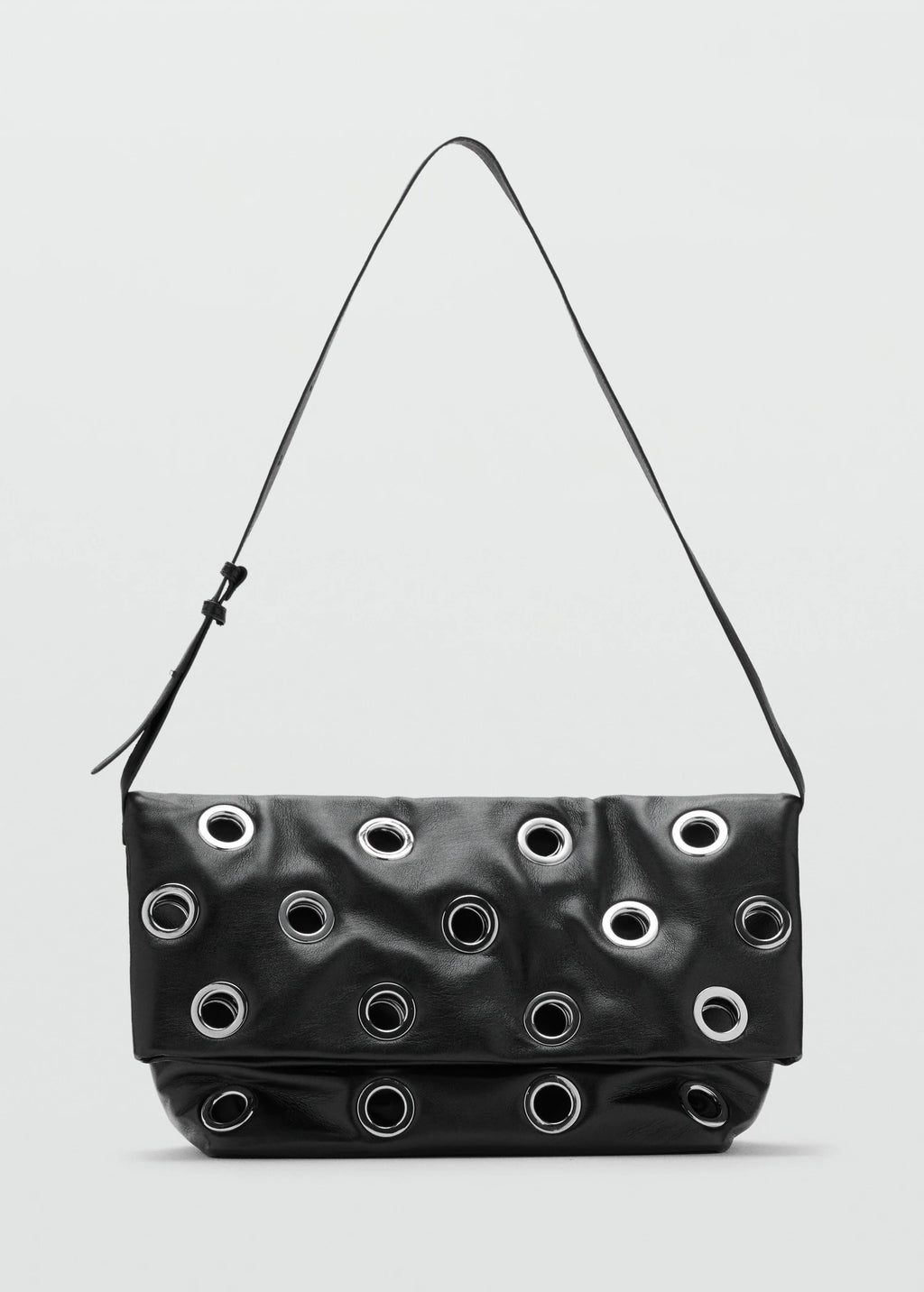 Crossbody Bag With Eyelets Black