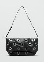 Crossbody Bag With Eyelets Black