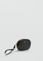 Croc Effect Keyring Purse Black