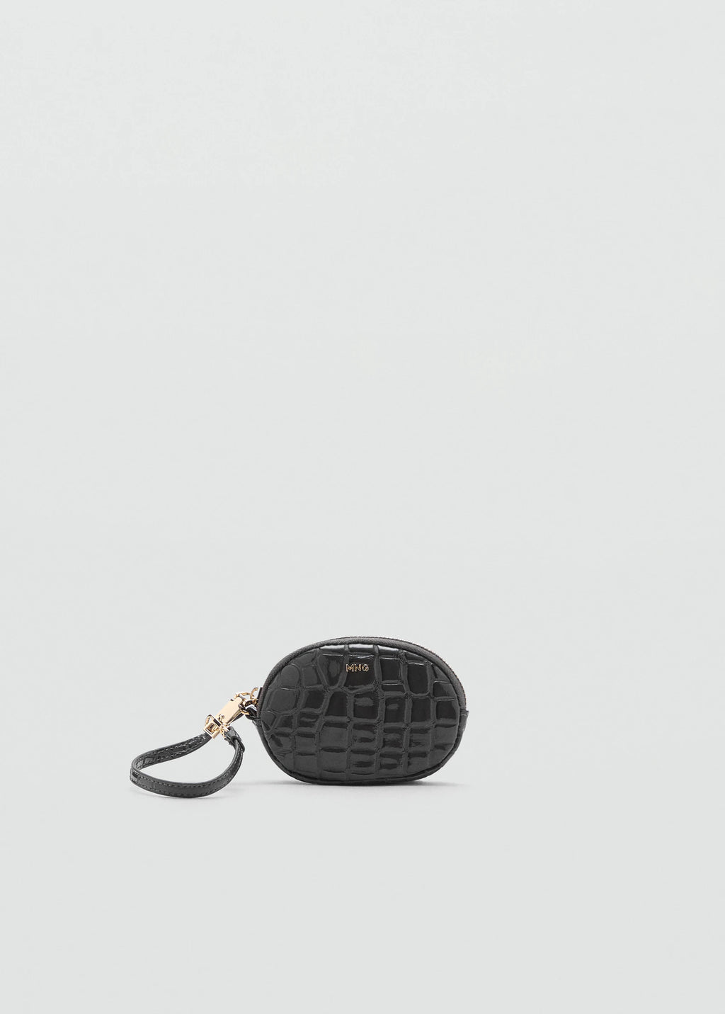 Croc Effect Keyring Purse Grey