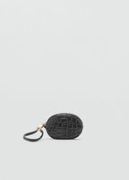 Croc Effect Keyring Purse Grey