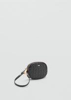 Croc Effect Keyring Purse Grey