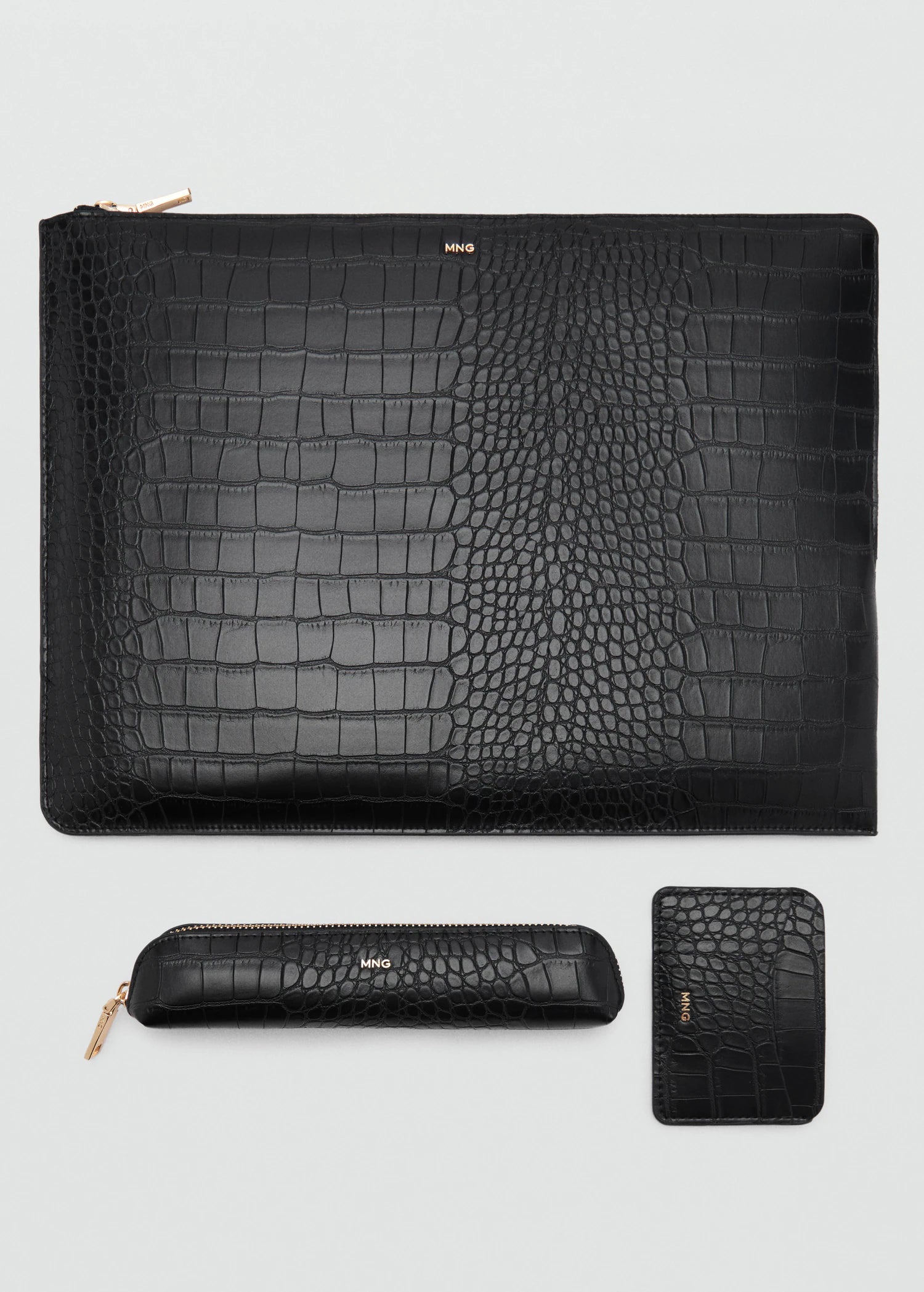 Croc Effect Cardholder Black
