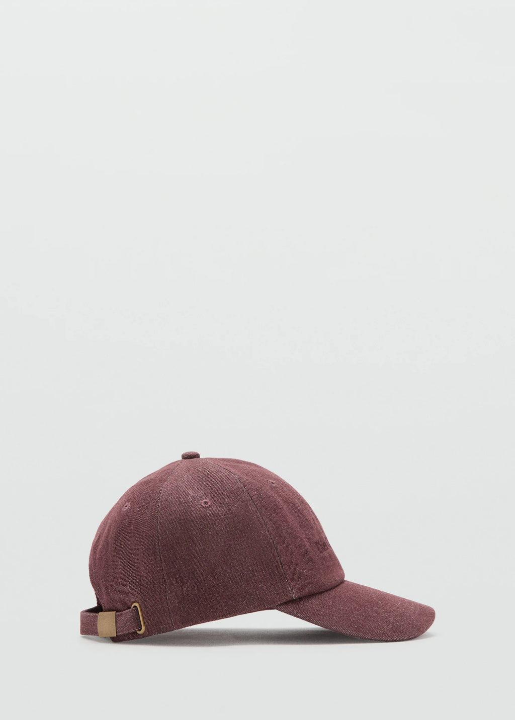 Cotton Cap With Embroidered Slogan Maroon