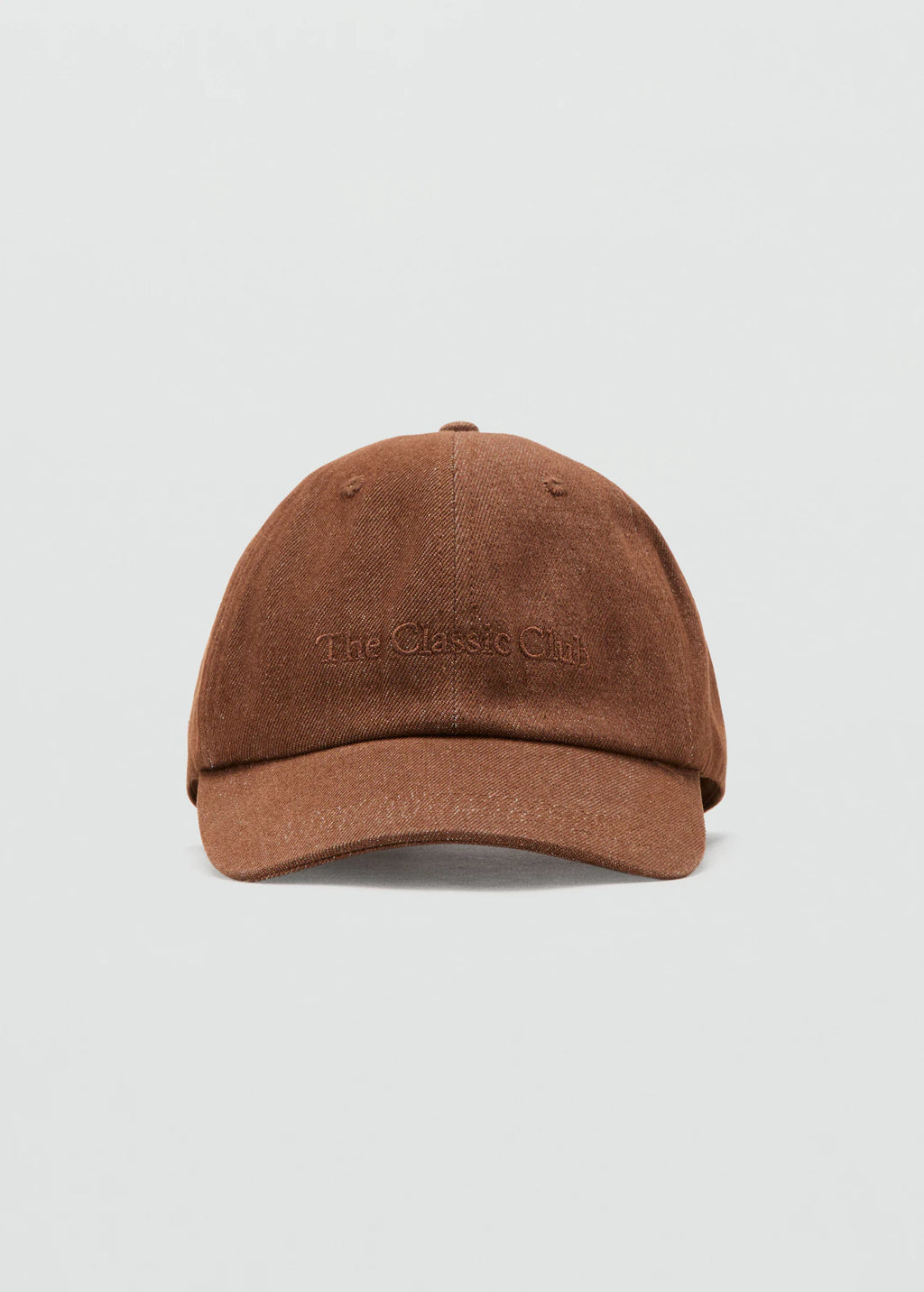 Cotton Cap With Embroidered Slogan Brown