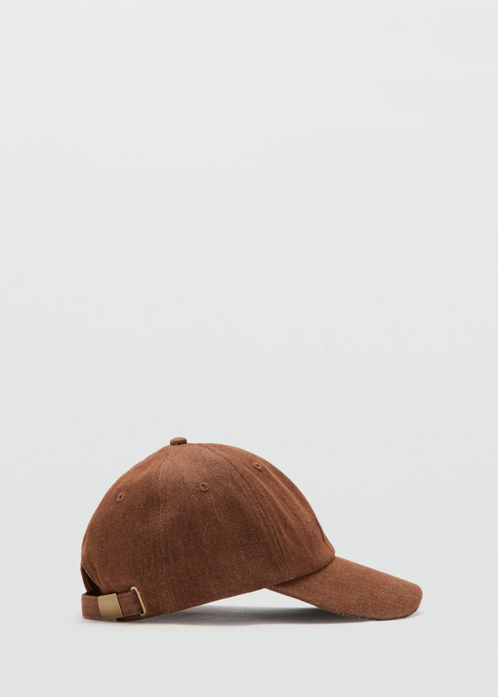 Cotton Cap With Embroidered Slogan Brown