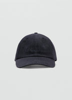 Cotton Cap With Embroidered Slogan Dark Blue