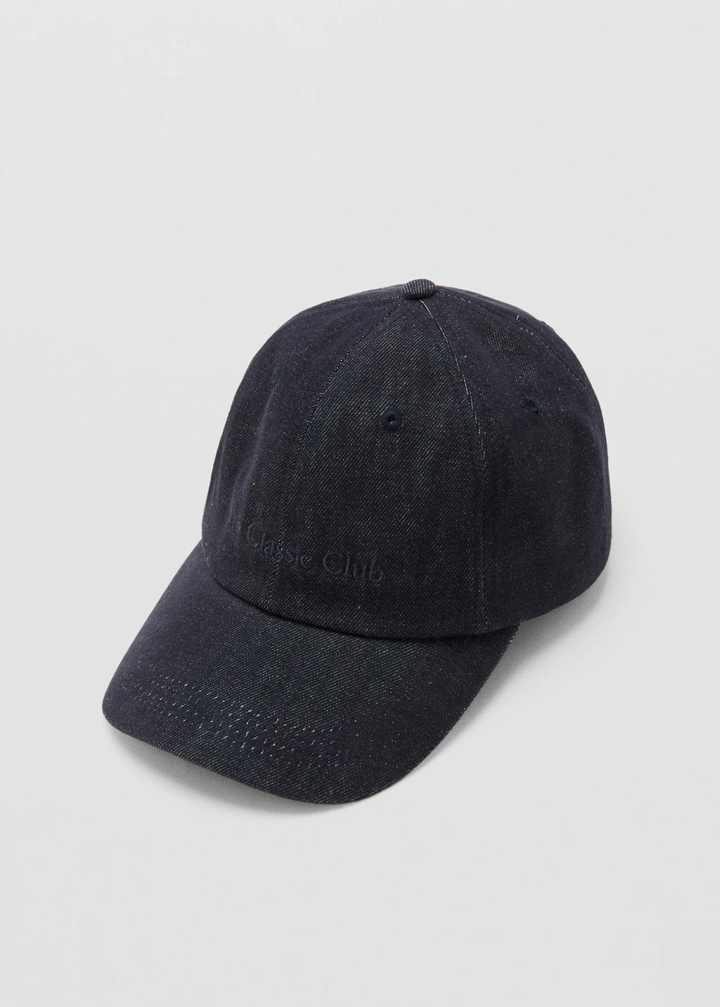 Cotton Cap With Embroidered Slogan Dark Blue