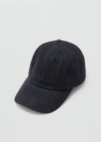 Cotton Cap With Embroidered Slogan Dark Blue