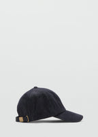 Cotton Cap With Embroidered Slogan Dark Blue