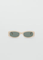 Contrasting Rectangular Frame Sunglasses White