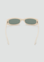 Contrasting Rectangular Frame Sunglasses White