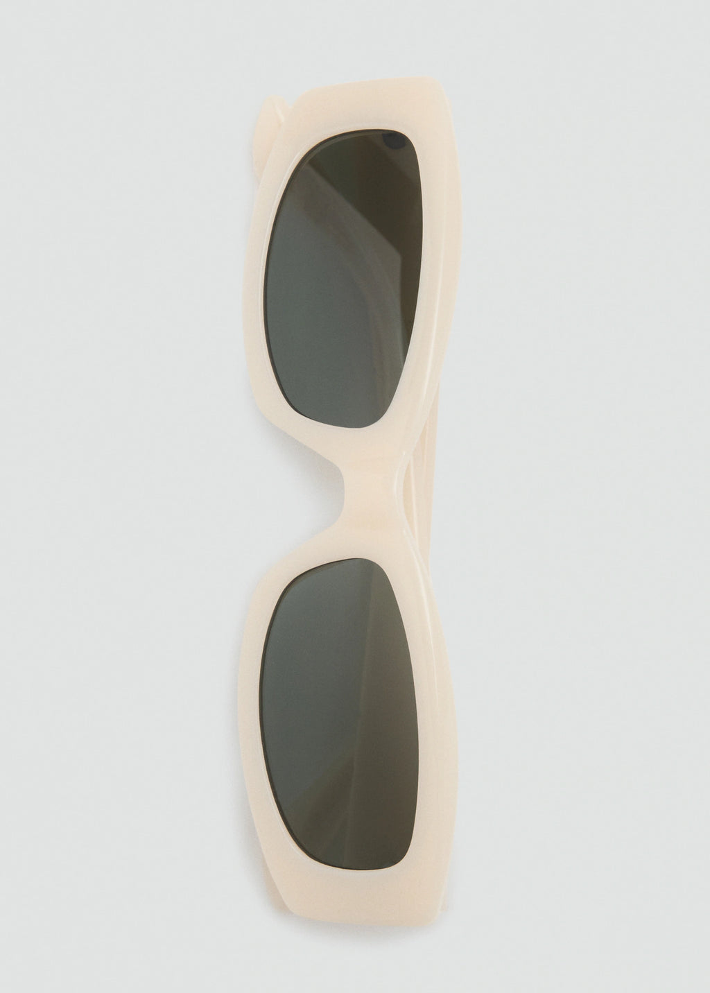 Contrasting Rectangular Frame Sunglasses White