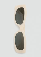 Contrasting Rectangular Frame Sunglasses White