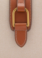 Contrasting Canvas Bucket Bag Leather