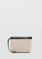 Contrast Canvas Toiletry Bag Off White