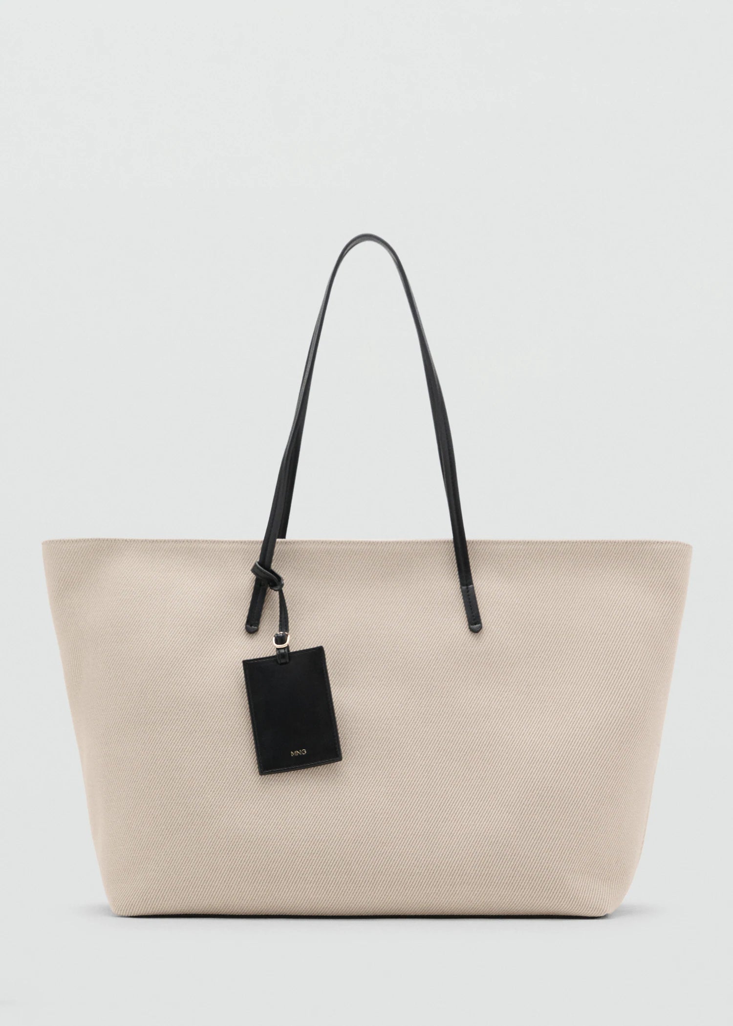 Contrast Canvas Shopper Bag Off White