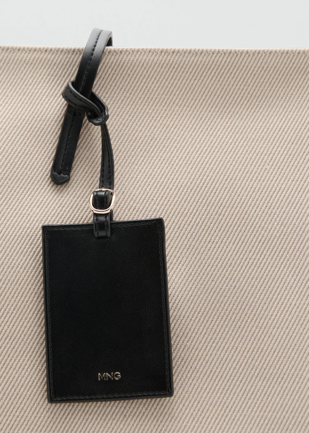 Contrast Canvas Shopper Bag Off White