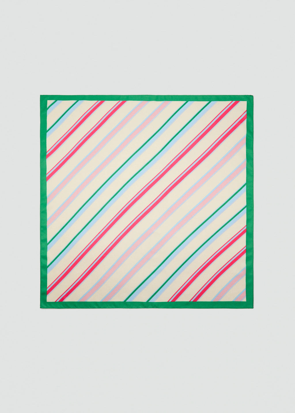 Combined Striped Printed Scarf Green