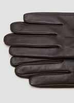 Combined Leather Glove Chocolate