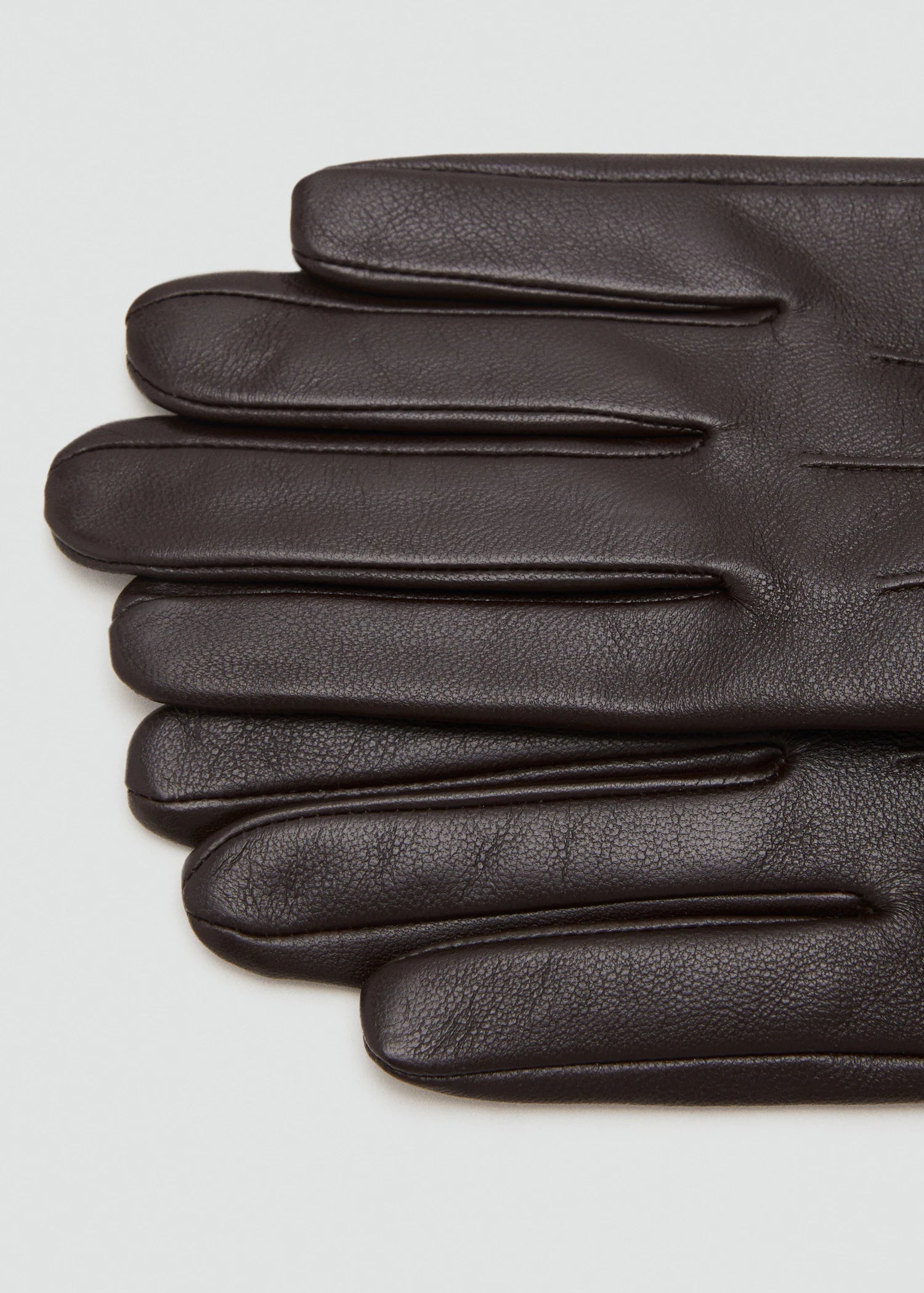 Combined Leather Glove Chocolate
