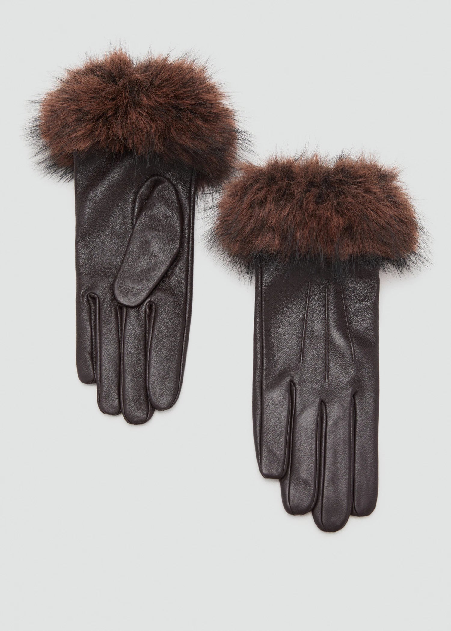 Combined Leather Glove Chocolate