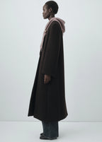 Cashmere Blend Knitted Shawl Medium Brown