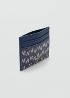 Card Holder With Printed Logo Navy