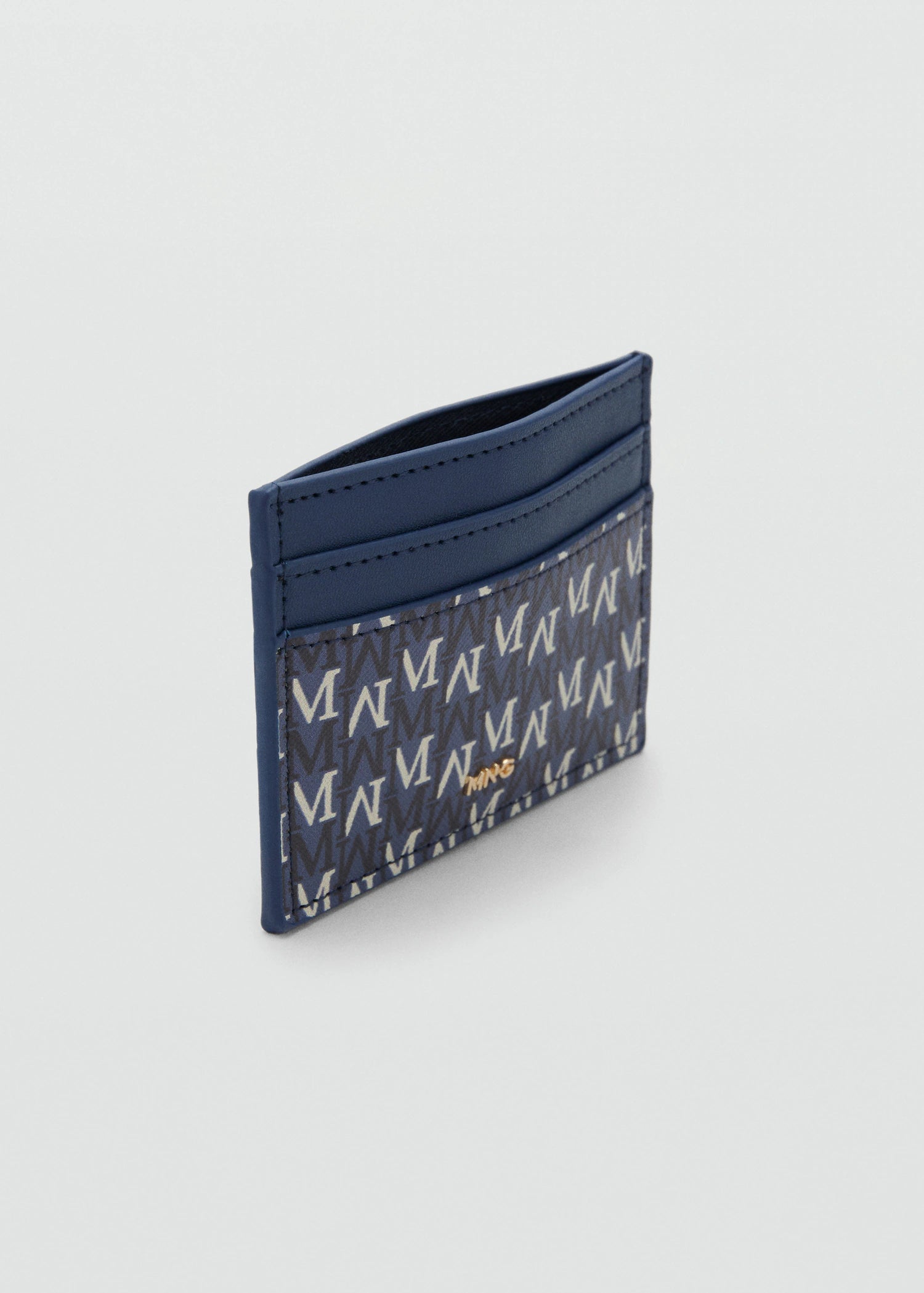 Card Holder With Printed Logo Navy