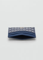 Card Holder With Printed Logo Navy