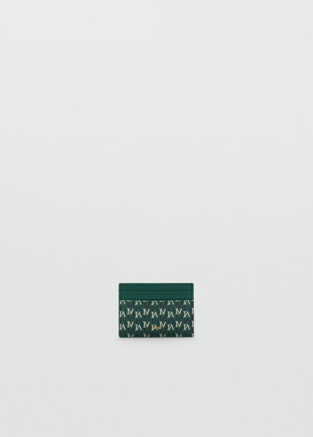 Card Holder With Printed Logo Green