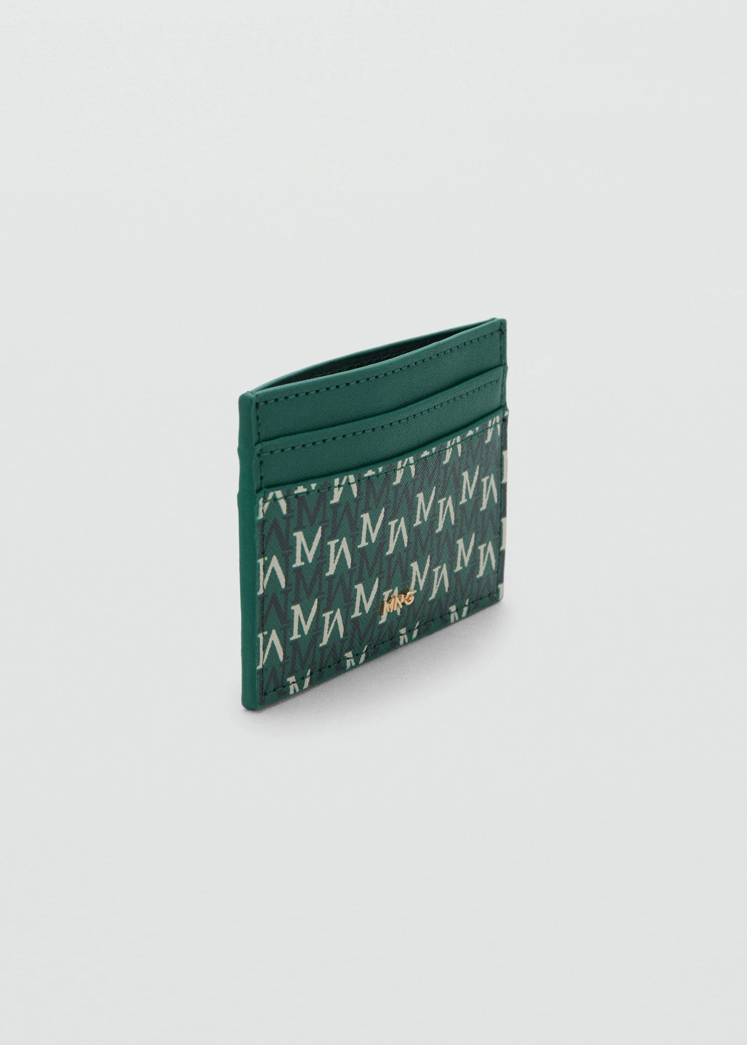 Card Holder With Printed Logo Green