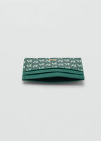Card Holder With Printed Logo Green